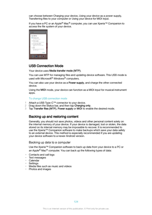 Page 124can choose between Charging your device, Using your device as a power supply,Transferring  