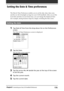 Page 176176Chapter5Customizing your Sony CLIE Handheld (Preferences)
Setting the Date & Time preferences
The Date & Time Preferences enables you to set the date, time, time zone,
and the on/off of daylight savings for your CLIE handheld. After you set the
local date and time of your home base, you can change the displayed time
(for example, during business trips) by simply switching the time zones.
Setting the date
1Tap Date & Time from the drop-down list on the Preferences
screen.
The Date & Time Preferences...