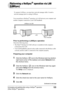 Page 123123Exchanging and updating data using a HotSync® operation 
(Other HotSync® operations)
Performing a HotSync® operation via LAN 
(LANSync)
You can perform a HotSync® operation via LAN between your computer and 
another computer connected to your CLIÉ handheld.
Prior to performing a LANSync operation
Check the following items.
 The Palm™ Desktop for CLIÉ software is installed in both computers 
connected by the LAN.
 Your CLIÉ handheld is placed on the cradle connected to the HotSync cable 
correctly...