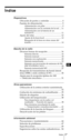 Page 1033ESêndice
ES
êndice
Preparativos
Ubicaci—n de partes y controles ........................ 4
Fuentes de alimentaci—n ..................................... 9
Alimentaci—n con pilas .................................. 9
Alimentaci—n con la corriente de la red .... 11
Alimentaci—n con la bater’a de un
autom—vil ....................................................... 11
Ajuste del reloj ................................................... 12
Ajuste de la hora local ................................. 12
Bœsqueda...