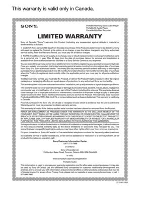 Page 135This warranty is valid only in Canada. 
