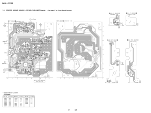 Page 1818 18
SCD-1/777ES
7-2. PRINTED  WIRING  BOARDS  Ð RF/SLD-FG/SLD-MOT Boards Ð ¥ See page 17 for Circuit Boards Location.
IC001 E-2
IC002 C-4
IC003 A-3
IC004 A-2
IC005 C-3
IC006 C-3
IC007 C-2Ref. No. Location Ref. No. Location
¥ Semiconductor Location
ÐRF BoardÐ
Ref. No. Location
IC010 A-2
IC011 C-2
IC012 A-1
Q001 F-3
Q002 B-5
Q003 B-4Q004 B-4
Q006 A-3
Q007 D-5
Q008 B-5
Q009 B-5
(Page 22)
(Page 22) 
