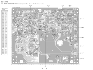 Page 2222 22
SCD-1/777ES
7-6. PRINTED  WIRING  BOARD Ð MAIN Board (component side) Ð ¥ See page 17 for Circuit Boards Location.
D501 E-5
D502 D-4
D503 E-5
D702 F-12
IC502 D-3
IC507 G-2
IC509 D-5
IC510 E-4
IC511 E-4
IC513 F-6
IC514 F-5
IC516 L-11
IC517 L-11
IC519 D-6
IC520 E-6
IC521 E-6
IC522 B-2
IC523 D-4
IC701 I-5
IC702 C-9
IC703 E-13
IC708 C-13
IC711 H-2
IC713 F-8
IC714 F-9
IC715 G-10
IC716 L-5
IC717 J-3
IC718 I-3
IC719 D-11
IC720 D-12
IC722 B-12
IC724 B-11
IC727 H-13
IC728 E-9
IC730 F-12
IC732 I-14
IC741...