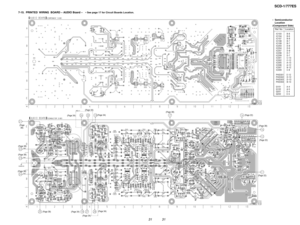 Page 3131 31
SCD-1/777ES
(Page 34)
7-15. PRINTED  WIRING  BOARD Ð AUDIO Board Ð ¥ See page 17 for Circuit Boards Location.
IC103 B-8
IC104 B-6
IC107 B-9
IC108 B-7
IC109 B-7
IC203 D-8
IC204 D-6
IC207 D-9
IC208 D-7
IC209 D-7
IC301 C-13
IC302 C-12
IC305 A-13
IC306 A-12
IC307 B-12
IC309 C-8
PHD301 E-12
PHD302 D-12
PHD303 D-13
PHD304 B-13
Q101 A-4
Q102 A-5
Q201 E-4
Q202 E-5
¥ Semiconductor
Location
(Component Side)
Ref. No. Location
(Page
38)
(Page 38)
(Page 38)
(Page 38)
(Page 38)
(Page 34)(Page 34)(Page 22)(Page...