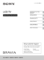 Page 1
4-418-206-13(1)
LCD TV
Operating Instructions
Introducing Your New 
BRAVIA®
Getting Started
Operating the TV
Using Features
Using the Menus
Other Information
Sony Customer Support
U.S.A.: http://www.sony.com/tvsupport
Canada: http://www.sony.ca/support
United States 
1.800.222.SONY Canada 
1.877.899.SONY
Please Do Not Return
the Product to the Store
KDL-46BX451 / 46BX450 / 40BX451 / 40BX450 