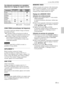 Page 6523 (FR)
Le menu REGL ENTREE
Ces éléments ajustables/non ajustables
dépendent du réglage de rapport d’écran
 
ParamètresDEFILEMENTAIRE TRAPEZEV TITRE NUMER
PLEIN––
DIRECT PLEIN–––
NORMAL––
DIRECT–––
NORMAL
ZOOM–
SOUS-TITRE–
ZOOM LARGE–––
: Ajustable–: Non ajustable
CONV FREQ (convertisseur de fréquence)
Convertit le signal pour afficher l’image en fonction
de la taille de l’écran.
ON: Agrandit l’image en fonction de la taille de
l’écran. L’image perd cependant un peu de clarté.
OFF: Affiche l’image en...