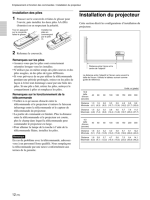 Page 5412 (FR)
Installation des piles
1Poussez sur le couvercle et faites-le glisser pour
lÕouvrir, puis installez les deux piles AA (R6)
(fournies) en en respectant la polaritŽ.
2Refermez le couvercle.
Remarques sur les piles
¥ Assurez-vous que les piles sont correctement
orientŽes lorsque vous les installez.
¥ 
piles usagŽes, ni des piles de types diffŽrents.
¥ Si vous prŽvoyez de ne pas utiliser la tŽlŽcommande
pendant une pŽriode prolongŽe, retirez-en les piles de

piles. Si une pile a fuit, retirez les...