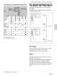 Page 2323 (GB)
(NTSC3.58/
4.43 only)
Input signals and adjustable/setting items
Input signal
Video or Compo-Pro-RGB1)B&W
S video (Y/C) nent/
gres-
15k RGBsive
Compo-
nent/
HDTV/
DTV
CONTRAST
BRIGHT
COLORÐÐ
HUE
ÐÐ
SHARPÐ
RGBÐÐÐÐ
ENHANCER
D. PICTURE
ÐÐ
COLOR
TEMP
COLOR
ÐÐÐ
SYS
DRC-MF
ÐÐ
 : Adjustable/can be set
Ð : Not adjustable/can not be set
The INPUT SETTING Menu
The INPUT SETTING menu is used to adjust the
input signal.
Unadjustable items depending on the input signal are
not displayed in the menu.
DOT...