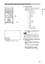 Page 3333 
Projecting
Selecting desired adjust menu items in the order
1Press ADJ PIC.
Each time you press the button, the 
following adjustment windows are 
displayed in sequence.
For details on each adjustment, see the 
Picture  menu. (1 page 40)
Some adjustment windows cannot be 
displayed, depending on the type of input 
signal. For details, see “Input Signals and 
Adjustable/Setting Items” (1 page 67)
2Make the setting or adjustment 
on an item.
When changing the adjustment 
level
To increase the value,...