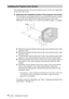 Page 1010Step 1: Installing the Projector
The installation distance between the projector and a screen varies depending 
on the size of the screen.
1Determine the installation position of the projector and screen.
You can obtain a good quality picture if you position the projector with the 
center of the lens within the areas indicated in the gray areas in the 
illustration. Use the values a, b, c, d and e in the table on page 11 as a guide.
a:Minimum projection distance between the screen and the center of the...