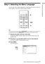 Page 2121Step 4: Selecting the Menu Language
Connections and PreparationsStep 4: Selecting the Menu Language
You can select one of fifteen languages for displaying the menu and other on-
screen displays. The factory default setting is English.
Tip
You can operate the menu using the M/m/