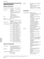 Page 3636 (GB)
Specifications
Specifications
Optical characteristics
Projection system 3 LCD panels, 1 lens, projection
system
LCD panel VPL-PX20: 1.3-inch TFT SONY
LCD panel
VPL-PX30: 1.3-inch TFT SONY
LCD panel with micro-lens
array,
2,359,296 pixels
(786,432 pixels ´ 3)
Lens Approx. 1.3 times zoom lens
f 50.8 to 64.0 mm/F 1.7 to 2.0
Lamp 200 W UHP
Projection picture size
Range: 40 to 300 inches (diagonal
measure)
Light output VPL-PX20: ANSI lumen
1) 1400 lm
VPL-PX30: ANSI lumen1) 2400 lm
Throwing distance...