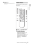 Page 10913 ESUbicación y función de los controles
Introducción
7Clavija AC IN
Conecta el cable de alimentación de CA 
suministrado.
Las teclas que tienen los mismos nombres 
que las del panel de control funcionan de la 
misma forma.
1Tecla I / 1 (encendido/espera) 
2 Tecla APA (Alineación 
automática de píxeles)
Permite obtener la imagen más nítida 
posible de forma automática al 
introducir una señal de un ordenador. Se 
utiliza cuando la opción “APA 
inteligente” del menú AJUSTE está 
ajustada en “No”....