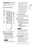 Page 6713 FREmplacement et fonction des commandes
Généralités
Les touches portant le même nom que celles 
du panneau de commande ont la même 
fonction.
Pour le VPL-CS6/VPL-CX6
1Touche 
I / 1 (marche/veille)
2Touche APA (alignement 
automatique des pixels)
Permet de régler automatiquement 
l’image à la netteté optimale lors de 
l’entrée du signal d’un ordinateur. 
S’utilise lorsque « APA intelligent » du 
menu RÉGLAGE est sur « Off ». 
Normalement sur « On ».
 Appuyez sur la touche APA alors qu’une 
image plein...