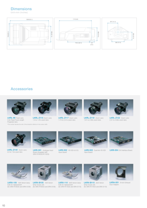 Page 10LKRX-105 1kW Xenon lamp
bulb for replacement 
(for SRX-R105CE and SRX-S105)LKRA-001 8-inch Exhaust
Duct AdaptorLKRX-B110 2kW Xenon
lamp house unit 
(for SRX-R110CE and SRX-S110)
LKRX-B105 1kW Xenon
lamp house unit 
(for SRX-R105CE and SRX-S105)
LKRX-110 2kW Xenon lamp
bulb for replacement 
(for SRX-R110CE and SRX-S110)
LKRI-001 Analogue Input
Board (Supplied with 
SRX-R105CE/R110CE)LKRI-002 HD-SDI (4:2:2)
Input BoardLKRI-003 Dual-link HD-SDI
Input BoardLKRI-004DVI Interface Board
LKRL-Z115Zoom Lens 
1.5...