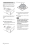 Page 136ES 40Mantenimiento
El filtro de aire debe limpiarse cada 300 
horas. 
Elimine el polvo de la parte exterior de los 
orificios de ventilación con un aspirador.
Si resulta difícil retirar el polvo del filtro con 
un aspirador, desmonte el filtro de aire y 
lávelo.
1Desactive la alimentación y 
desenchufe el cable de alimentación. 
2Coloque una hoja (paño) de 
protección debajo del proyector y dé la 
vuelta al proyector.
3Extraiga la cubierta del filtro de aire.
4Extraiga el filtro de aire.
5Lave el filtro...