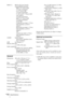 Page 50GB 50Specifications INPUT A HD D-sub15-pin (female)
Analog RGB/component:
R/R-Y: 0.7 Vp-p ±2 dB
(75 ohms terminated)
G: 0.7 Vp-p ±2 dB
(75 ohms terminated)
G with sync/Y: 1 Vp-p ±2 dB 
sync negative 
(75 ohms terminated)
B/B-Y: 0.7 Vp-p ±2 dB
(75 ohms terminated)
SYNC/HD:
Composite sync input: 1-5 Vp-p 
high impedance, positive/
negative
Horizontal sync input: 1-5 Vp-p 
high impedance, positive/
negative
VD:
Vertical sync input: 1-5 Vp-p 
high impedance, positive/
negative
AUDIO Stereo minijack 
500...