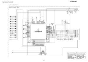 Page 12
1-8
Reproduction
Prohibited
CECHA00,
A01
1-8. COK-001 BOARD (8/24)
RB2501RB2502RB2504RB2504RB2505RB2506RB2507RB2508RB2509R2503R2505R2506R2507R2501R2502
R2510R2511R2512R2513R2514R2515R2516R2517
C2504
C2508
FB2501
C2509C2582C2507
C2516
C2515
C2524
R2520R2523
C2526
C2527
C2549
C2550
C2551
R2522
C2505C2567
R2518R2547
R2531R2532
R2536
R2538
Q2507Q2504
Q2502
LF2501LF2503LF2502LF2504
C2568
C2569
C2571
TH2501
CN250120P
C2558
C2570
R2545
VDR251VDR252VDR253VDR254VDR255VDR256VDR257VDR258
D2511D2512
D2514D2513...