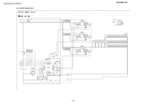 Page 24
1-20
Reproduction
Prohibited
CECHA00,
A01
1-20. COK-001 BOARD (20/24)
C6104
C6105
L6103
R6142C6132
R6144
JL6106
C6184
JL6110
JL6109
C6187L6104
R6154C6136
R6158
C6185
JL6112
JL6111
C6188L6105
R6155
IC6105
JL6107
R6159
C6168
IC6108
C6144C6147C6150C6153C6156C6159C6162C6165C6169C6172C6175C6178
C6145C6148C6151C6154C6157C6160C6163C6166C6170C6173C6176C6179
C6146C6149C6152C6155C6158C6161C6164C6167C6171C6174C6177C6180
IC6106
C6186C6189
JL6113JL6114R6160
L6106
R6156C6138
JL6108
C6137
C6140
C6141
C6142
C6143...