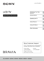 Page 14-436-788-11(1)
LCD TV
Operating Instructions
Introducing Your New 
BRAVIA®
Getting Started
Operating the TV
Using Features
Using the Menus
Other Information
Sony Customer Support
U.S.A.: http://www.sony.com/tvsupport
Canada: http://www.sony.ca/support
United States 
1.800.222.SONYCanada 
1.877.899.SONY
Please Do Not Return 
the Product to the Store
KDL-60EX645 / 55EX645 / 50EX645 / 46EX645 / 46EX641 / 40EX645 