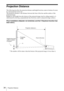 Page 3434Projection Distance
Projection Distance
The following describes the projection distance and height from lens center to bottom of screen 
by each projected screen size.
The projection distance is the distance between the front of the lens and the surface of the 
projected image.
Height H is the height from the bottom of the projected image (top for ceiling mount) to A 
(determined by drawing a perpendicular line from lens center to projected image surface).
Floor Installation (Adjuster not stretched,...