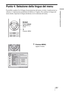 Page 39125 IT
Collegamenti e preparazioni
Punto 4: Selezione della lingua del menu
È possibile scegliere fra 16 lingue di presentazione del menu e di altre visualizzazioni su 
schermo. L’impostazione predefinita di fabbrica è l’inglese. Per cambiare la lingua del 
menu attuale, impostare la lingua desiderata con la schermata del menu.
1Premere MENU.
Appare il menu.
1 Pulsante MENU
2,3,4
Pulsanti M/m/