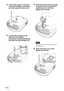 Page 72GB 72
3Loosen the screw on the lamp 
cover with a Philips screwdriver, 
and then open the lamp cover.
4Loosen the 3 screws on the 
lamp with the Phillips 
screwdriver. Hold up the handle, 
then pull the lamp straight out.
5Hold the handle of the new lamp 
and push it in securely until it 
reaches the end, and then 
tighten the 3 screws.
Be careful not to touch the optical block 
inside the unit.
6Close the lamp cover, then 
tighten the screws.
Note 