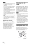 Page 74GB 74
 Be sure to use an LMP-H202 Projector Lamp 
for replacement. If you use lamps other than 
the LMP-H202, the projector may 
malfunction.
 Be sure to turn off the projector and unplug 
the power cord before replacing the lamp, 
then check the ON/STANDBY lamp has 
already been turned off.
 The projector will not turn on unless the lamp 
is securely installed in place.
 The projector will not turn on unless the lamp 
cover is securely closed.
 To cancel a message displayed on the screen, 
press either...