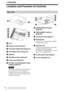 Page 44Location and Function of Controls
BOverview
Location and Function of Controls
aLens
bRemote control detector 
cFront feet (adjustable) (page 15)
dFoot adjust button (page 15)
eSpeaker
fVentilation holes (exhaust)
gLamp cover (page 53)
hAir filter cover/Ventilation holes 
(intake) (page 55)
Do not place anything near the ventilation 
holes as this may cause internal heat 
buildup. Do not place your hand near the 
ventilation holes and the circumference as 
this may cause injury.
iLAMP/COVER indicator...