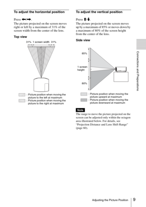 Page 99Adjusting the Picture Position
Connections and Preparations
To adjust the horizontal position
Press 