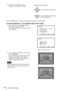 Page 1616Projecting an Image
3The cursor will disappear if the 
adjustment range limit is reached.
Press the RESET key to restore the projected image before adjustment.
Correcting deflection 1-The right/left edges of the image
1Move the s by using V/v/B/b to select 
the corner you want to correct.
If you push ENTER, you can switch to the 
cursor display.
2You can adjust the deflection of the edges 
by using V/v/B/b.
You can adjust the central position of the 
edges by using V/v. For the range of 
deflection,...