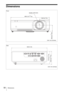 Page 5050Dimensions
Dimensions
406.0 (15 31/32) Center of the lens Front
Unit: mm (inches) 104.5 (4 1/8)
63.0 (2 
15/32)
Side
Unit: mm (inches) 330.5 (13)
113.0 (4 
7/16)
122.3 (4 
13/16) 