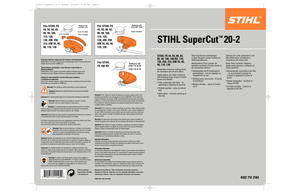 Page 1Deflector Kit
4180 710 8100
Fits STIHL 
FS 100 RX
STIHL SuperCut
™ 
20-2
STIHL FS 44, 55, 80, 83, 
85, 90, 100, 100 RX, 110,
130, 250, 310, KM 55, 85,
90, 110, 130Automatic dual line cutting head
for trimmers and brushcutters
Applications: For lawn trimming
and mowing large areas of heavy
grass and weeds
• Fully automatic line feed - no
adjusting or tapping on ground
• Slotted eyelets - easy to reload
line
• Split spool - reduces welding of
the lineTête faucheuse automatique 
à deux fils pour...