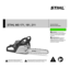 Page 1{
STIHL MS 171, 181, 211
WARNING To reduce the risk of 
kickback injury use STIHL reduced kickback bar 
and STIHL low kickback chain as specified in 
this manual or other available low kickback 
components.
ADVERTENCIA Para reducir el 
riesgo de lesionarse como resultado de un 
culatazo, utilice la barra y la cadena de 
contragolpe reducido de la forma especificada 
en este manual o de otros componentes 
reductores de contragolpe.
Read Instruction Manual thoroughly before 
use and follow all safety...