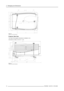 Page 142. Packaging and Dimensions
Image 2-5
Projector top view dimensions
Projector Side View
The value of the projector dimensions is indicated in mm.
Conversion to inches: 24.5 mm = 1 mm
Image 2-6
Projector side view dimensions
10R5976654 SLM R12+ 27/01/2005 