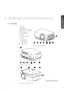 Page 1717
4 Getting to know the projector
4.1 Overview
A Lens 
B IR sensor 
C1 Ventilation - Air flow IN
C2 Ventilation - Air flow OUT
D  Lens release 
E  Power connector 
F Keypad 
G Connector panel 
H LCD 
I  Lamp lids* 
J Adjustable feet 
K Security lock 
L  Ceiling mount
Figure 4-1.  - Projector front view
Figure 4-2.  - Projector rear view
Figure 4-3. - Projector bottom view
*  Features in the user guide pictures/drawings may be  different from your projector depending on model/version.
* HBGC2BI
F
JJK
B...