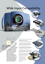 Page 5The BARCO6500 Series projectors feature
an impressive array of input
connections: Video, S-Video, RGB, VGA
as well as optional SDI and FireWire
TM.
Located on the projector’s front panel,
these enable more esthetic cable
routing, especially in fixed installations.
These projectors display a very wide
range of input signals: from DVD sources
to SDI Digital Video, and from the latest
HDTV sources to all of today’s
popular RGB computer formats.  
The projector automatically
recognizes all sources
and offers...