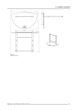 Page 476. Installation Guidelines
Image 6-16
Table mount assembly
R5976468 CINE VERSUM SYSTEM 0311200343 