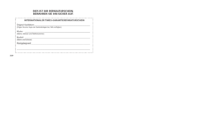 Page 56220221
D
\bE s  \bs T \bhr  r Epara TUrsCh E\b\f .  
b EW ahr E\f  s\b E \bh\f  s\b Ch Er  a Uf.
  
  \b\fTEr\fa T\bo\falEr T\bMEX-gara\fT\bErEpara TUrsChE\b\f
Original-Kaufdatum:\(  __________________\(__________________\(______________
(Fügen Sie eine K\fp\(ie der Kaufunterlag\(en bei\b falls verfügbar)
Käufer:  __________________\(__________________\(__________________\(_____(Name\b Adresse und \(Telef\fnnummer)Kauf\frt: __________________\(__________________\(__________________\(_____(Name und...