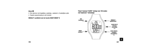 Page 157Alarm d
 Drie alarmen met dagelijkse, weekdag-, weekend- of wekelijkse optie
 Tweede waarschuwing na vijf minuten
INDIGLO
®nachtlicht met de functie NIGHT-MODE®P Timex
®Ironman®SLEEK™horloge voor 150 ronden 
met TapScreen™technologie
307
306
START/SPLIT
(starten/
tussentijd) (+)
STOP (RESET) (stoppen/ 
terugstellen)  (-)
SET
(instellen) 
MODE
(modus) INDIGLO
®NACHTLICHT 
D
W254_TAP_Booklet_DU_Layout 1  9/18/09  2:40 PM  Page 306 