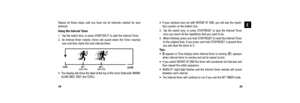 Page 2035
E• If your workout was set with REPEAT AT END, you will see the repeti-tion counter on the bottom line. 
3. Tap the watch lens, or press STOP/RESET to stop the Interval Timer once you reach all the repetitions that you need to do. 
4. When finished, press and hold STOP/RESET to reset the Interval Timer to the original time. If you press and hold STOP/RESET a second time
you will clear the timer to 0. 
Tips:
• Happears in Time display when interval timer is running. J , appears
when interval timer is...