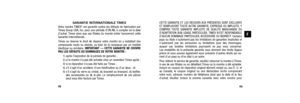 Page 4993
F
CETTE GARANTIE ET LES RECOURS AUX PRÉSENTES SONT EXCLUSIFS
ET REMPLACENT TOUTE AUTRE GARANTIE, EXPRESSE OU IMPLICITE, Y
COMPRIS TOUTE GARANTIE IMPLICITE DE QUALITÉ MARCHANDE OU
D’ADAPTATION ÀUN USAGE PARTICULIER. TIMEX N’EST RESPONSABLE
D’AUCUN DOMMAGE PARTICULIER, ACCESSOIRE OU INDIRECT. Certains
pays ou états n’autorisent pas les limitations de garanties implicites et
n’autorisent pas les exclusions ou limitations pour des dommages,
auquel cas lesdites limitations pourraient ne pas vous concerner....