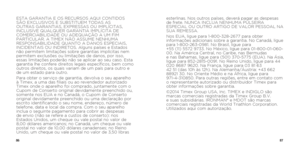 Page 458687
ESTA GARANTIA E OS RECURSOS AQUI CONTIDOS 
SÃO EXCLUSIVOS E SUBSTITUEM TODAS AS 
OUTRAS GARANTIAS, EXPRESSAS OU IMPLÍCITAS, 
INCLUSIVE QUALQUER GARANTIA IMPLÍCITA DE 
COMERCIABILIDADE OU ADEQUAÇÃO A UM FIM 
PARTICULAR. A TIMEX NÃO ASSUME NENHUMA 
RESPONSABILIDADE QUANTO A DANOS ESPECIAIS, 
INCIDENTAIS OU INDIRETOS. Alguns países e Estados 
não permitem limitações sobre garantias implícitas nem 
permitem exclusões ou limitações de danos, por isso, 
essas limitações poderão não se aplicar ao seu caso....