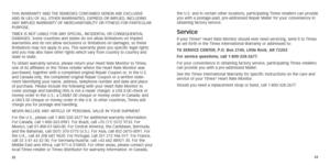 Page 193233
THIS	WARRANTY
	AND 	THE 	REMEDIES 	CONTAINED 	HEREIN 	ARE 	EXCLUSIVE	AND
	IN 	LIEU 	OF 	ALL 	OTHER 	WARRANTIES, 	EXPRESS 	OR 	IMPLIED, 	INCLUDING	ANY

	
IMPLIED
 	
WARRANTY
 	
OF
 	
MERCHANTABILITY
 	
OR
 	
FITNESS
 	
FOR
 	
PARTICULAR	PURPOSE.
TIMEX

	
IS
 	
NOT
 	
LIABLE
 	
FOR
 	
ANY
 	
SPECIAL,
 	
INCIDENTAL
 	
OR
 	
CONSEQUENTIAL	DAMAGES.

	
Some
 	
countries
 	
and
 	
states
 	
do
 	
not
 	
allow
 	
limitations
 	
on
 	
implied	warranties and do not allow exclusions or limitations on damages,...
