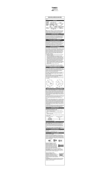 Page 7www.time\b.com
W257359-095002 EU
www.time\b.com
W257359-095002 EU
www.time\b.com
W257359-095002 EU
www.time\b.com
W257359-095002 EU
TH\bNK YOU FOR PURCH\bSING YOUR TIM\fX®W\bTCH. 
Please read instructions carefully to understand how to operate your Timex
®watch. 
F \f \bT U R \f S
NOTE:Watch is shipped with guard around crown. Remove guard
and push crown in to start. Altimeter must be calibrated before using to ensure accuracy and avoid improper altitude reading. SeeAltimeter Calibration section for...