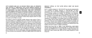 Page 49BRACELET SPÉCIAL OU TOUT AUTRE ARTICLE AYANT UNE VALEUR 
PERSONNELLE.
Aux É.-U. veuillez composer le 1-800-328-2677 pour plus de renseignements
sur la garantie. Au Canada, composer le 1-800-263-0981. Au Brésil,
 composer le +55 (11) 5572 9733. Au Mexique, composer le 01-800-01-060-
00. En Amérique centrale, les Caraïbes, les Bermudes et les Bahamas,
 composer le (501) 370-5775 (É.-U.). En Asie, composer le 852-2815-0091. Au
R.U., composer le 44 020 8687 9620. Au Portugal, composer le 351 212 946
017. En...