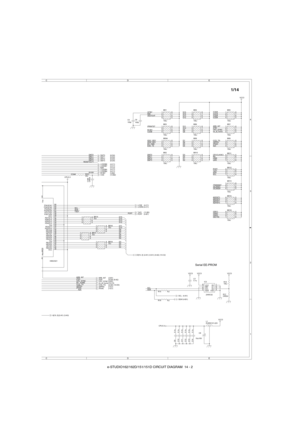 Page 128e-STUDIO162/162D/151/151D CIRCUIT DIAGRAM  14 - 2
C9 0.1uC14 0.1u
BR8
10kJ 1
2
3
48
7
6
5
BR10
10kJ 1
2
3
48
7
6
5
BR5
10kJ 1
2
3
48
7
6
5
H8S/2321 P35/SCK164
P34/SCK063
P33/RxD162
P32/RxD061
P31/TxD160
P30/TxD059
VCC58
PD7/D1557
PD6/D1456
PD5/D1355
PD4/D1254
Vss53
PD3/D1152
PD2/D1051
PD1/D950
PD0/D849
PE7/D748
PE6/D647
PE5/D546
PE4/D445
Vss44
PE3/D343
PE2/D242
PE1/D141
PE0/D040
VCC39
/QP64/IRQ038Q
Vss
65
BR7
10kJ 1
2
3
48
7
6
5
BR9
10kJ 1
2
3
48
7
6
5
C6
100p
BR11
10kJ 1 2
3 4
8 7
6 5
R15 1kJ
BR14
33J...