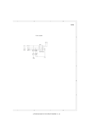 Page 148e-STUDIO162/162D/151/151D CIRCUIT DIAGRAM  14 - 22
CN18
B14B-PHDSS-B1
3
5
7
9
11
132
4
6
8
10
12
14
C226 1000pC227 1000pC228 1000p
PGND
5V24V
PPD3
CED2PD2
/CPFS2
To 2nd. cassette
(7-C4)
(7-C1) (5-C3)
(7-C4)
C C
D D
4
3
2
11/14
14_CIRCUTDIAGRAM.fm  22 ページ  ２００４年１２月２日　木曜日　午後７時１３分 