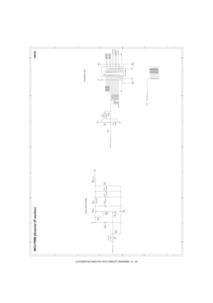 Page 151e-STUDIO162/162D/151/151D CIRCUIT DIAGRAM  14 - 25
MCU PWB (Scanner I/F section)
R166
10kJ
C215
0.1u/50V
R165
1kJ
CN3
FF4-32-S15D51 3 5 7 9 11
13 15 17
19 21 23 25
27
29
31
2 4 6 8 10 12
14 16 18
20 22 24 26
28
30
32
Q4
KTB1151 YR168
5.6kJ
C214
47u/35V+ D33
11EQS06
L9
220uH
TWKA-221K
R169
15kJ
R170
56kJ
C216 33p
Q5
KTC3198
R167
15kJCP4
0603FA1.5A
R164
10kJC212
1000p
D32
KDS226 2 1
3
C213
47u/35V
+
AFE_DB4AFE_DB6
AFE_DB5AFE_DB7
VCL
VCL
VCL
AFE_DB2
AFE_DB1AFE_DB3
AFE_DB0...