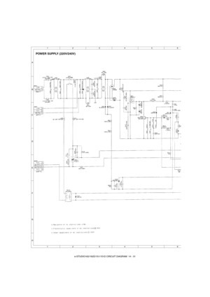 Page 157e-STUDIO162/162D/151/151D CIRCUIT DIAGRAM  14 - 31
A12 34 5 6
B
C
D
E
F
G
H
12 34 5 6
POWER SUPPLY (220V/240V)
14_CIRCUTDIAGRAM.fm  31 ページ  ２００４年１２月２日　木曜日　午後７時１６分 